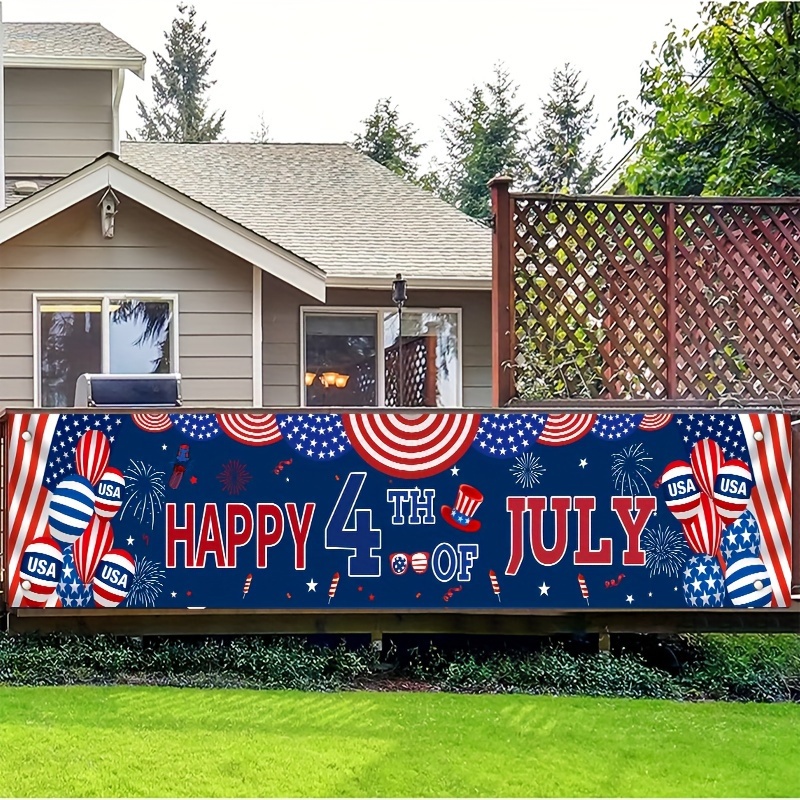 

1pc Happy 4th Of July Banner 4th Of July Yard Banner July 4th Decorations For Outside 4th Of July Party Decorations Patriotic Decorations, Independence Day Decorations