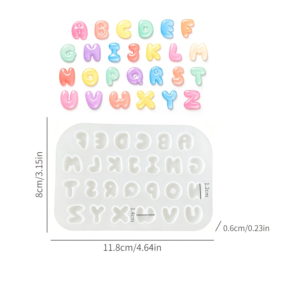 TEMU Silicone Mini Alphabet Letter Resin Molds | Flexible Reusable A-z Epoxy Casting Molds | , Keychains, Charms & Craft Gifts For Beginners & Adults