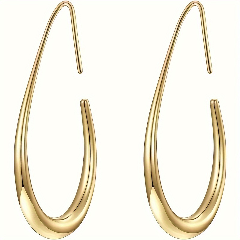 

Elegant Water Drop Hoop Earrings - Copper Jewelry For Women - Minimalist Design For Daily Wear