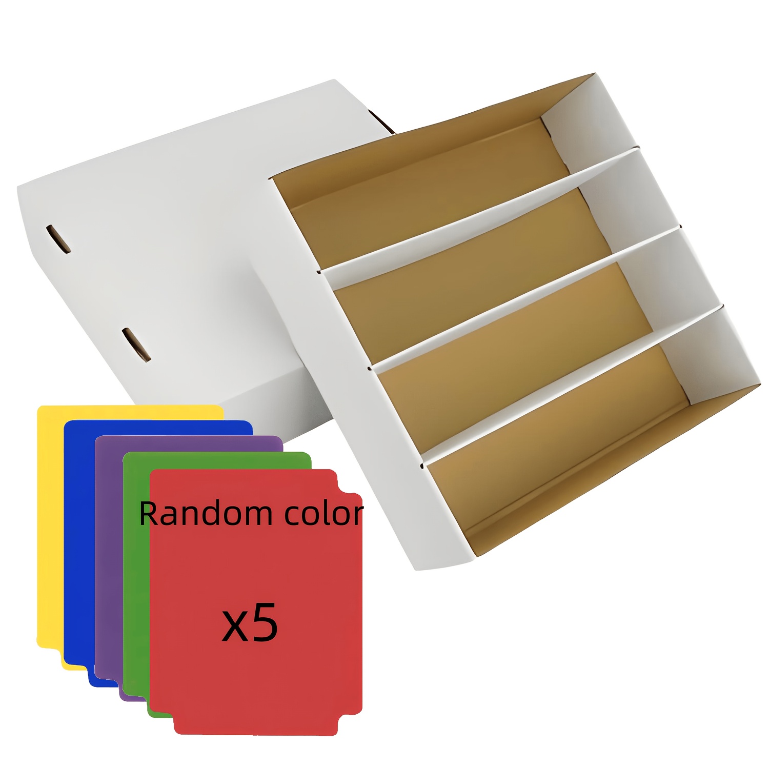 TEMU Boîte de rangement pour cartes avec 5 séparateurs, étui grande capacité pouvant contenir 3200 cartes