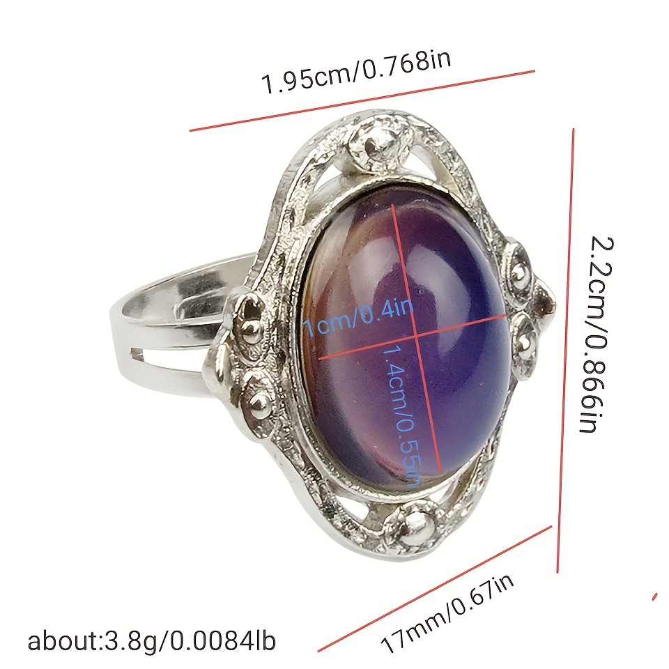 Boho Vintage Court Gemstone Mood Ring for Women