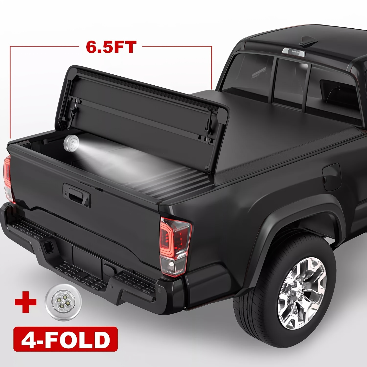 YITAMOTOR® FRP Hard Tri-Fold Truck Bed Tonneau Cover Compatible with 2009-2026 Dodge Ram 1500