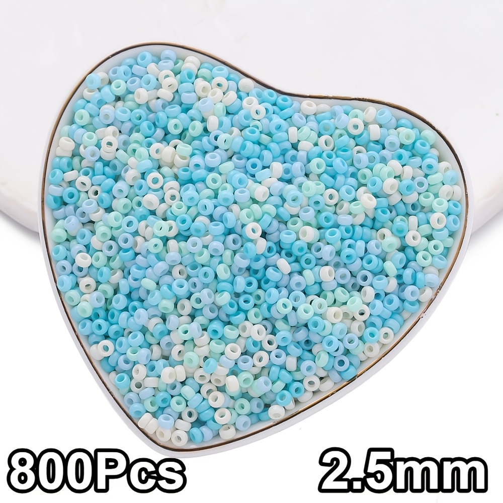 800pcs 2.5mm Multicolor Solid Color Glass Seed Beads