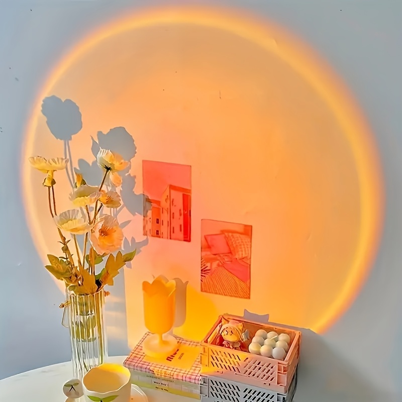 Sunset Ambiance Light, LED Night Light, Sunset Lamp, Projection Light, Photography Fill Light, Romantic Sunset Light for Bedroom and Living Room Decor, Family Gathering Birthday Gift, Vehicle and Room Decoration, Photography Fill/Selfie, Party, Camping Wedding Decor - Perfect Gift for Friends