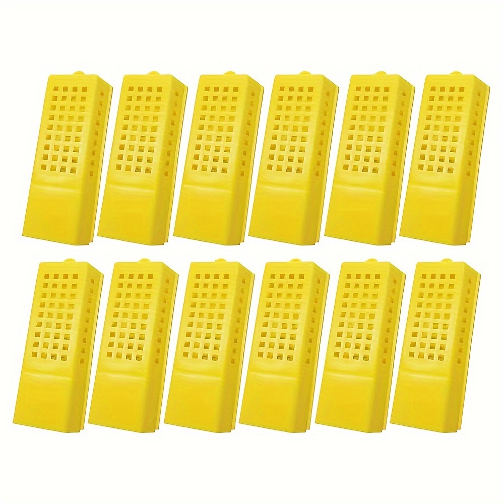 

12pcs Plastic Queen Bee Cages Transporting Catcher Beekeeping Supplies Rearing Cup Kit Transporting Catcher Insectary Box Beekeeper Equipment Tool