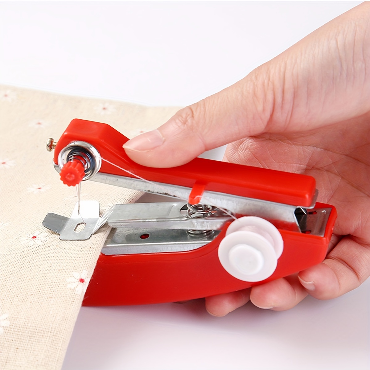 

Compact Portable Mini Sewing Machine - Pocket-sized Manual Stitching Tool For Quick Clothing Repairs, Metal Construction