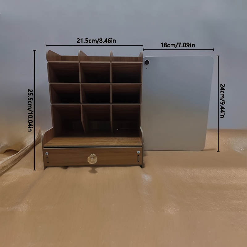 1pc Organizador Escritorio Madera Multifuncional Cajón Hogar