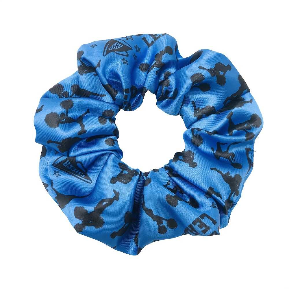 E-shop Einfache Mode Glänzende Satin Cheerleading Sport Haargummi Bedruckte Elastische Scrunchie