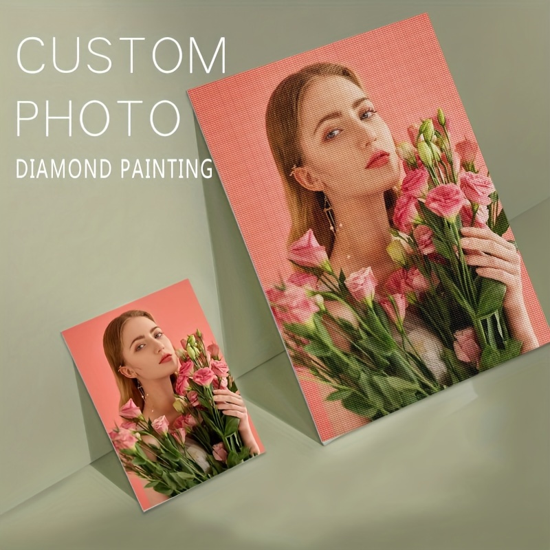 

1pc Diy Diamond Painting Photo Custom Make Your Own Diamond Painting Full Round Diamond Rhinestone Gift 30x30cm/12x12inch Without Frame