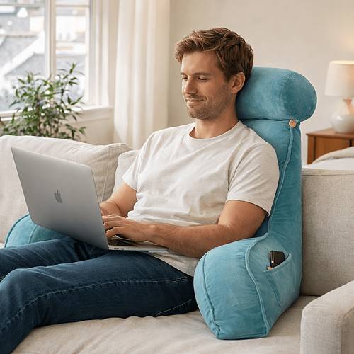a multi purpose candy colored reading pillow armrest cushion lumbar pillow 3 in 1 bed artifact for watching dramas and reading books without the waist removable and washable design sofa bedside lazy backrest