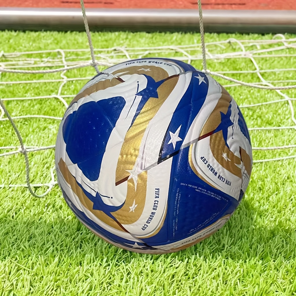 high-quality durable size 5 soccer ball - seamless heat technology, elastic non-slip, waterproof wear-resistant golden pu material, suitable for and entertainment, perfect birthday gift, christmas present Product details 6