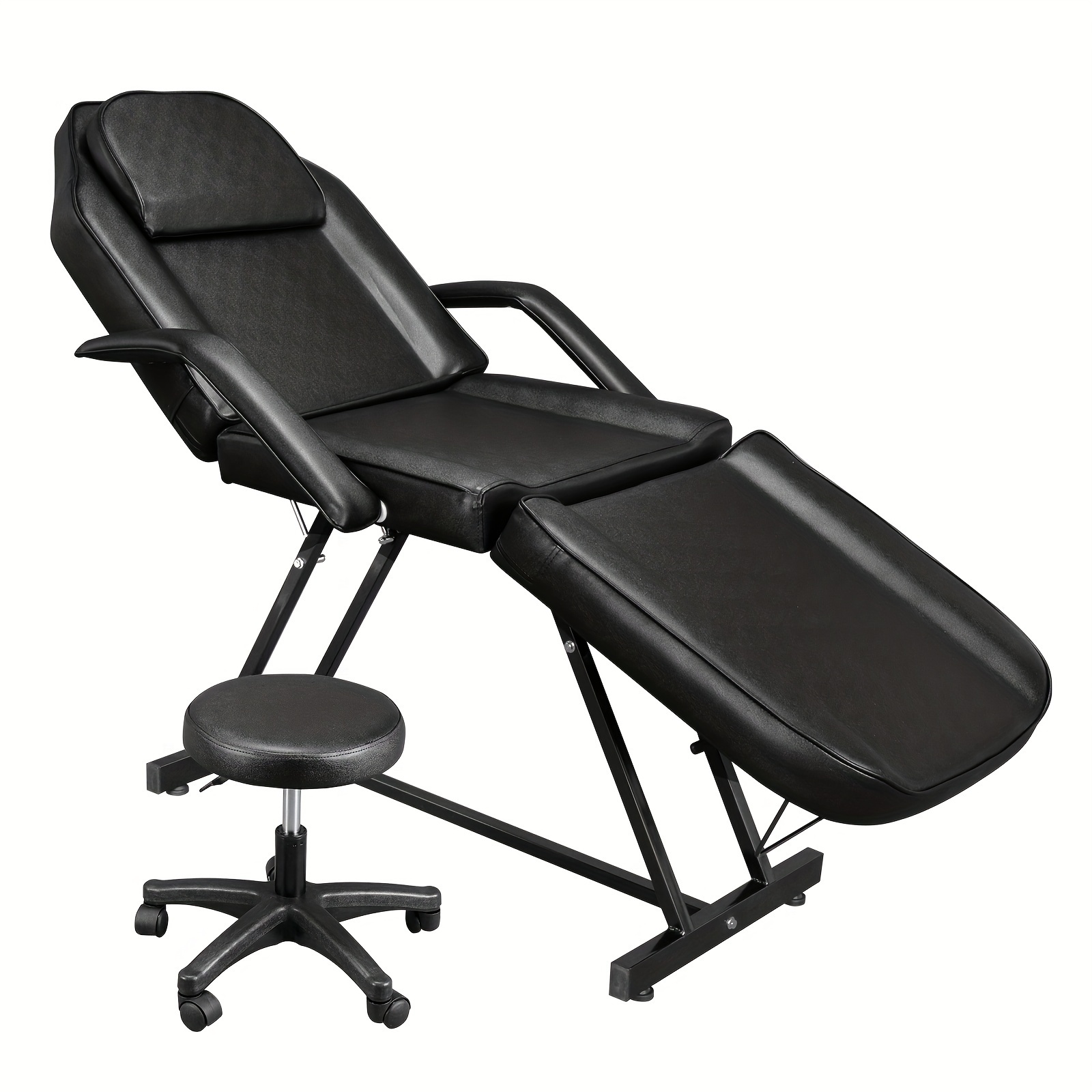 TEMU Lit de salon de beauté FCH 015A avec tabouret noir/blanc