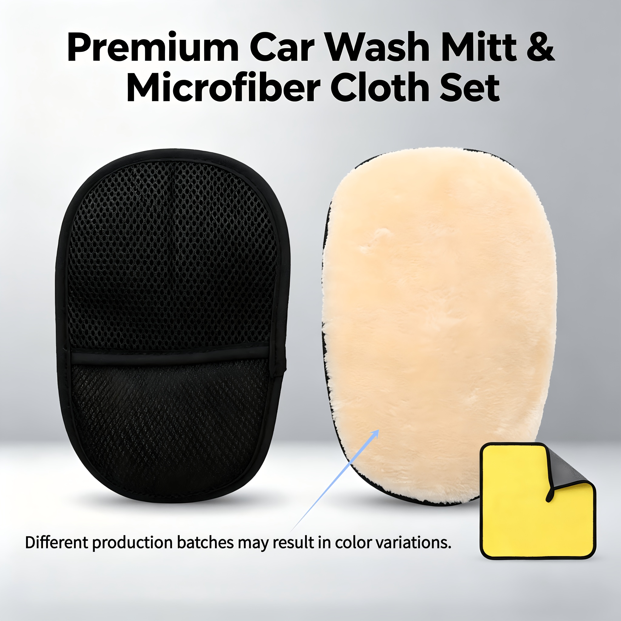 3pcs Set, (2pcs Soft Microfiber Car Cleaning Gloves And 1pc Car... product image 4