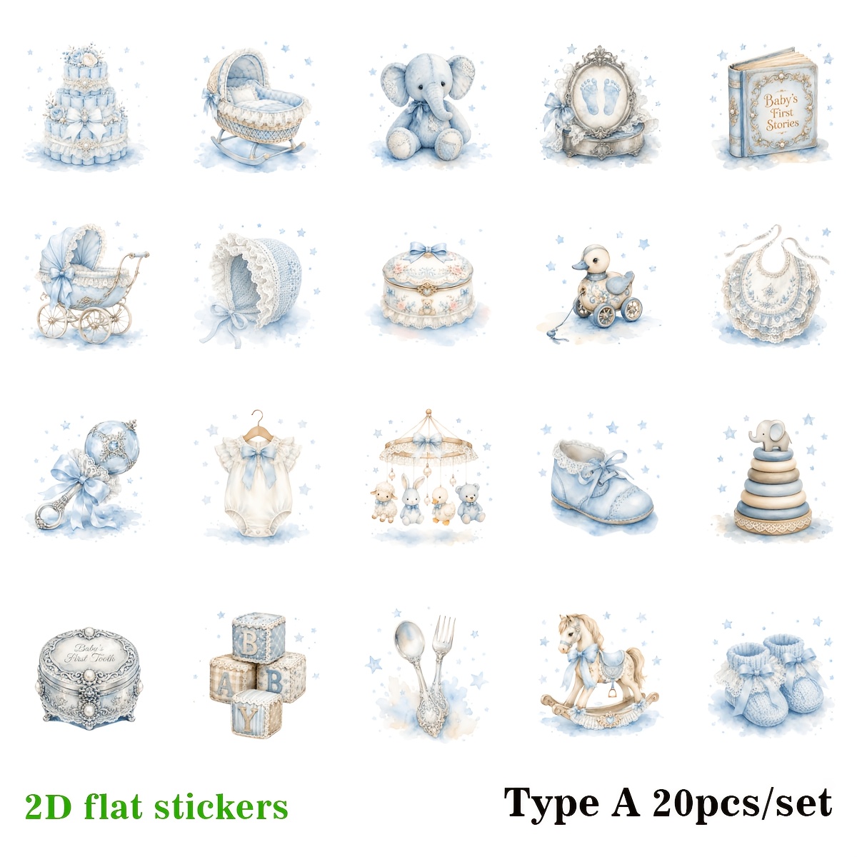 TEMU 20pcs/set Handmade Creative Decor Series High Quality Stickers For Scrap Diary Notebooks, Collage Books, Diy Scrapbooking, Sticker Albums, New