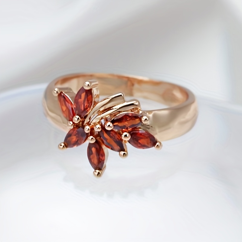 Perfect Copper Ring for Parties with Maple Leaf Design