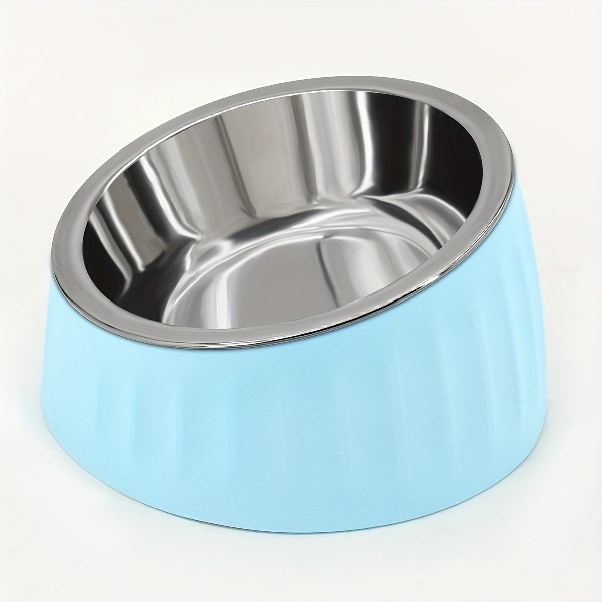 Image of A Colorful And Fashionable Neck-protecting Pet Bowl, Feeding And Watering Stainless Steel Large-capacity Dog Bowl With Non-slip Bottom