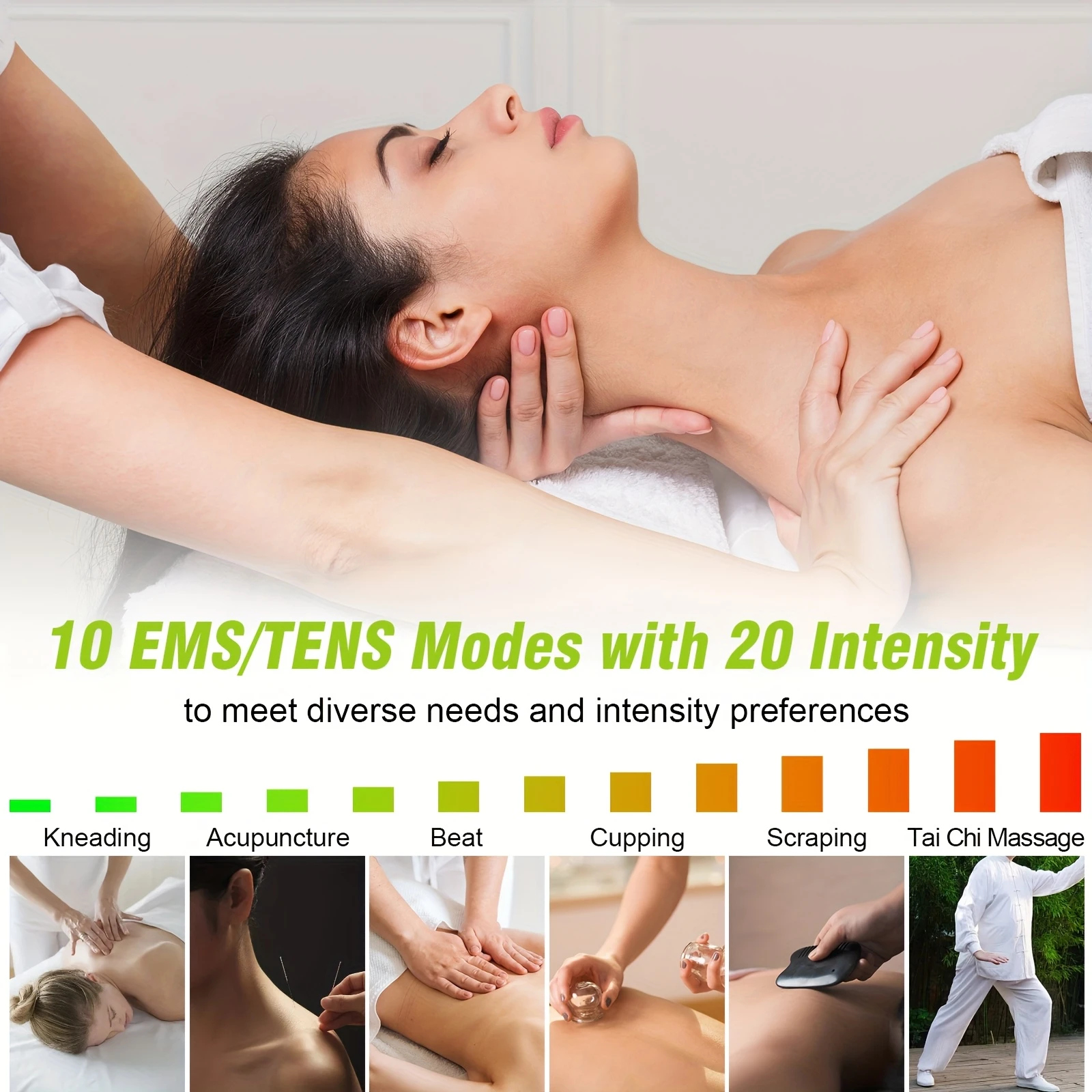 Portable Dual Channel EMS Muscle Stimulator - 10 Modes – detail 6