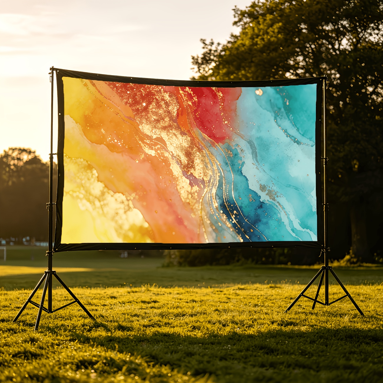 TEMU Pantalla de proyección portátil 4K/HD de 150 pulgadas - Pantalla de proyección plegable, portátil y ultradelgada, pantalla de proyección HD para