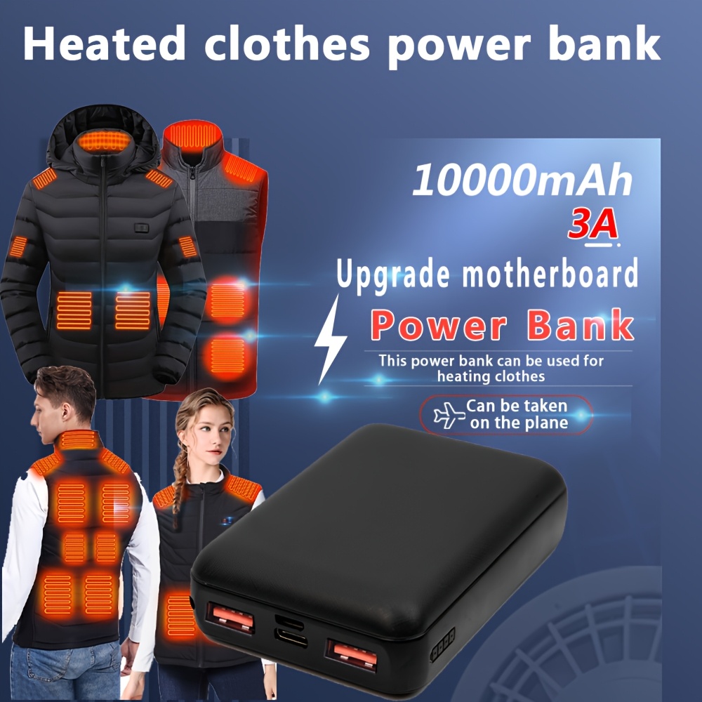 16000mAh Heated Vest Battery Pack, 7.4V | Compatible With ORORO, Venustas Heated Jackets & USB Gear | Compact Power Bank With Digital Display