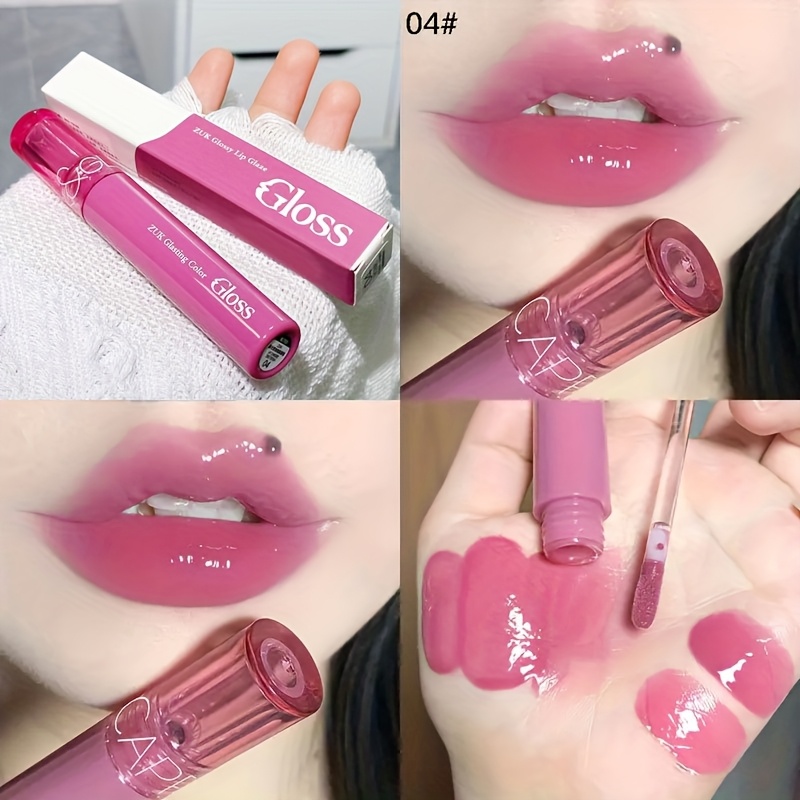 zuk glansig läppglans - återfuktande, långvarig glans i bär-, rosa & nyanser | daggfinish flytande läppstift för alla hudtyper | idealisk alla hjärtans dag-present, glansig läppfinish|spegelliknande glans|långvarig slitage | Temu Sweden