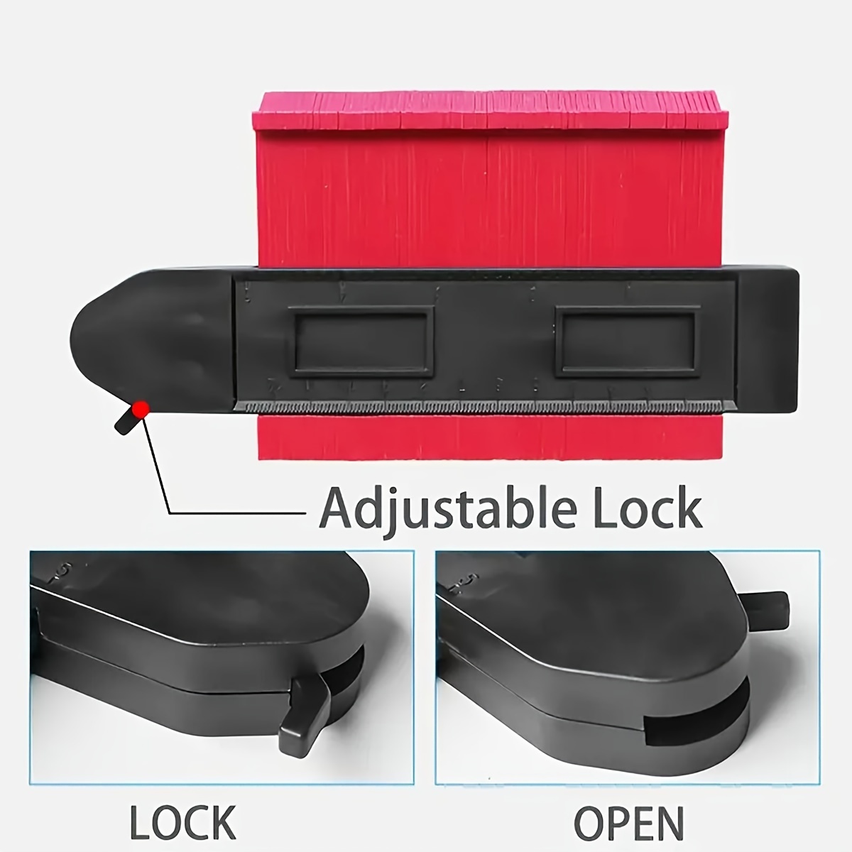Contour Gauge 10 Inch, Widen Plastic Profile Gauge Duplicator Precisely Copy Irregular Shapes Wood Template Measuring Tool For Perfect Fit And Easy Cutting 10 Inch Widen Red P 44956408
