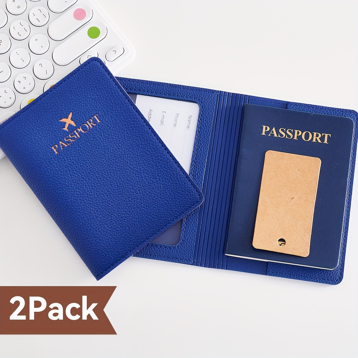2pcs Travel Wallet Passport Case Travel Essentials, Passport Wallet Cover Is An Indispensable Travel Accessory, Soft Pu Synthetic Leather Passport Booklet For Women And Men