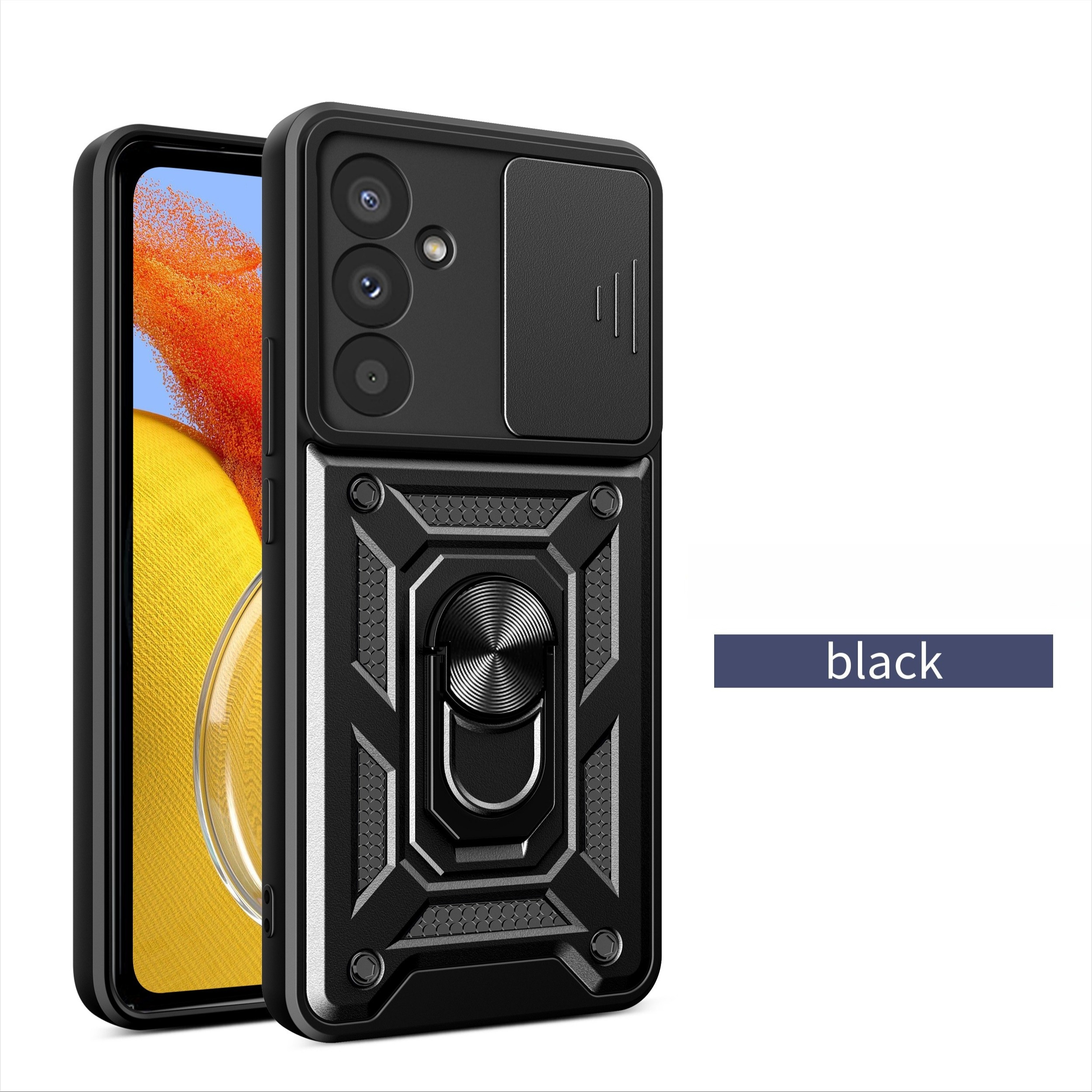 TEMU Phone Case: Suitable For 14 15 34 35 53 54 55 With Sliding Cover And [ Protection] Bracket Magnetic Bracket Matte Texture Shockproof Phone Case