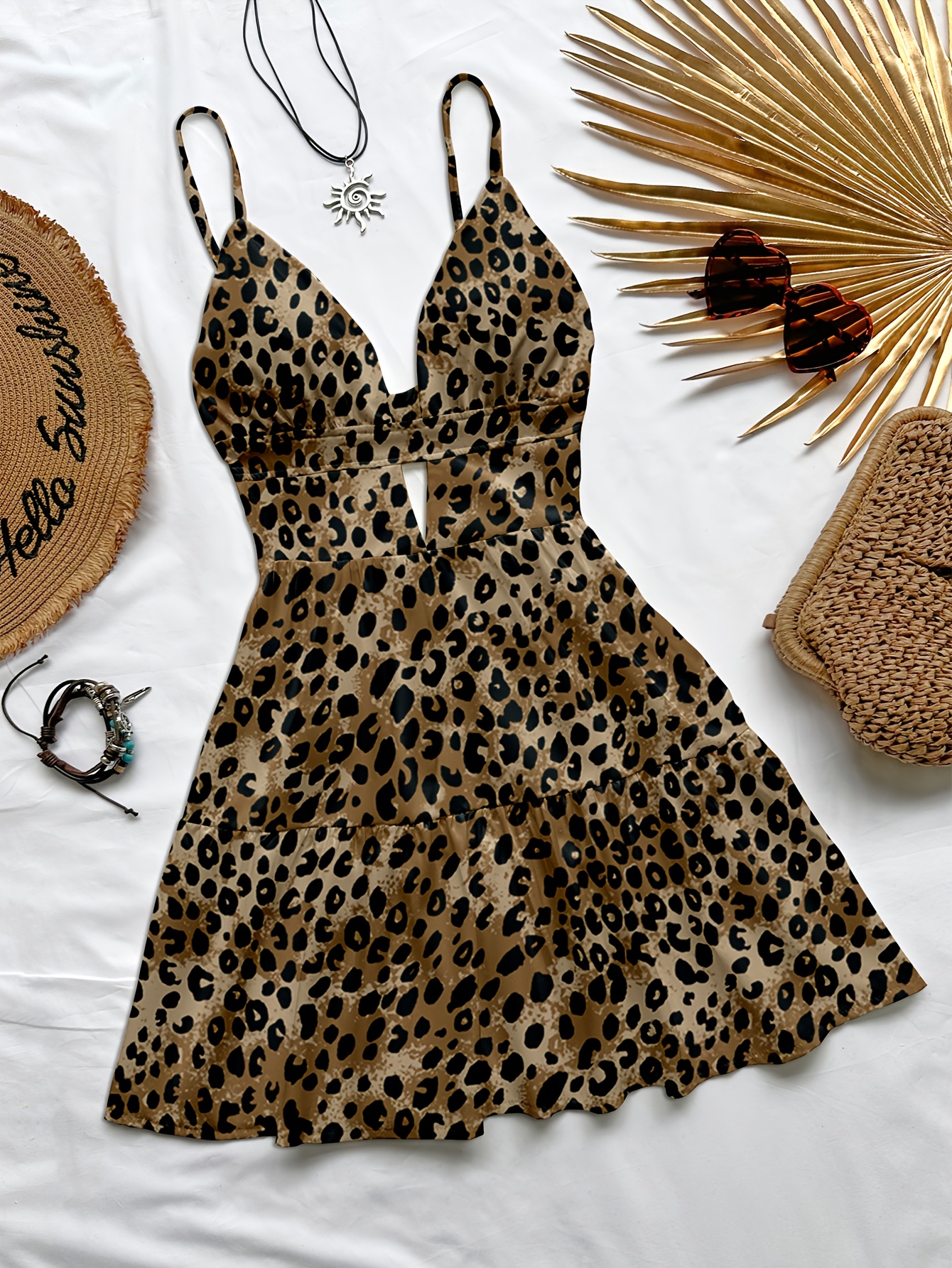 brown print dress 2019 womens spring summer new arrival edgy