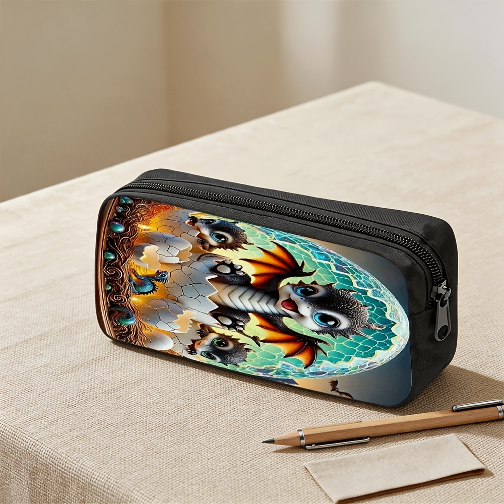 Baby Dragon Zipper Pencil Case for School & Office Use