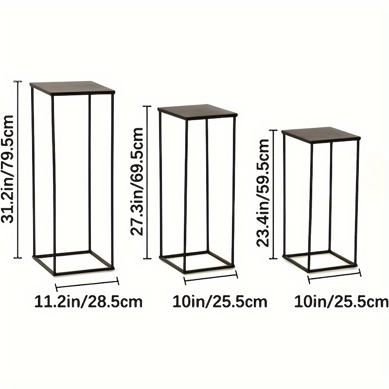 TEMU 3pcs Metal Cylindrical Base Bracket - Adjustable Height Party Decoration, Plant, Flower Display Stand, Suitable For Indoor/outdoor Use, Suitable