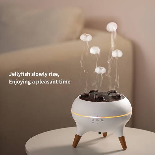 Aromatherapy Diffuser, 250ml Jellyfish Ultrasonic Cool Mist Humidifier, 2 Mist Modes, Timer, Auto Shut-off, for Home, Bedroom, Office, Gift, No Fragrance Source Included, Battery-Free, 110V/220V Power Supply, European Plug