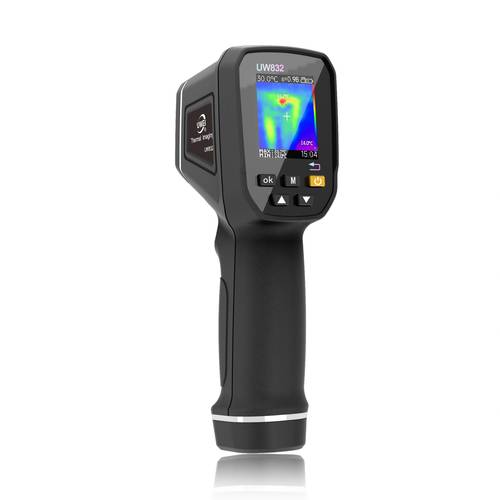 rechargeable infrared thermal imager 32 x 32 ir resolution handheld 30000 pixels thermal imaging camera with colorful display 0 01 1 emissivity adjustable with usb interface and 8gb image storage and 1000mah built in battery