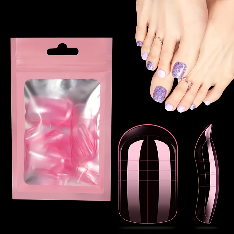 TEMU 15 Tailles, 60 Pièces Moules à Ongles Polygel Réutilisables pour Extensions d'Orteils