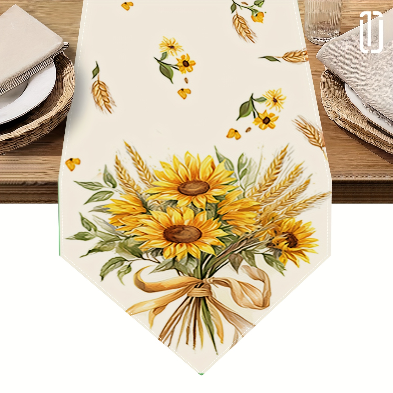 TEMU 1pz Runner da 72 Pollici con Motivo e Alberi - Decorazione per Cucina Primaverile ed in Poliestere Macchinato, per Feste, Matrimoni, - Materiale