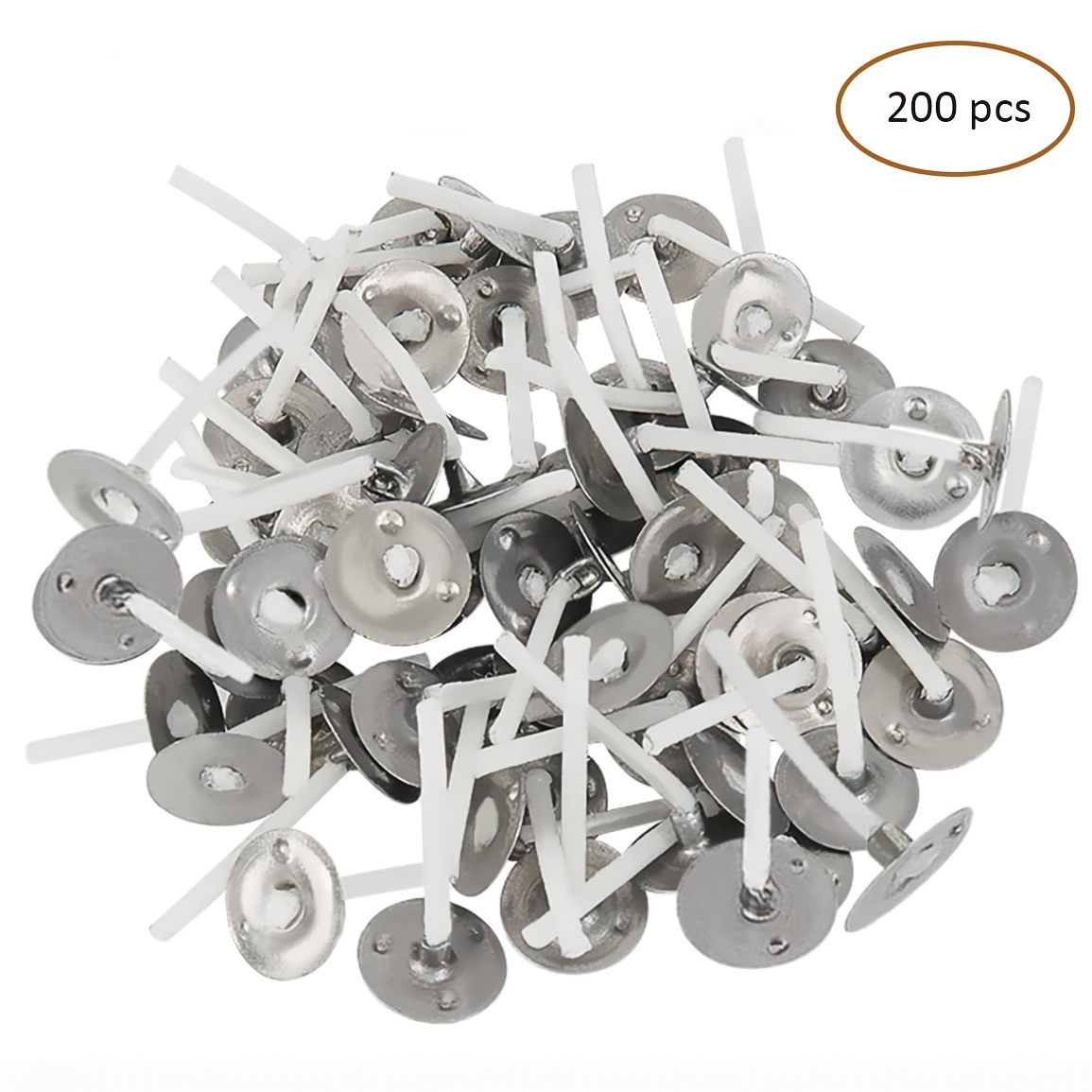 TEMU 200 mèches de bougie cireuses de 3 cm avec base, idéales pour la fabrication de bougies à thé
