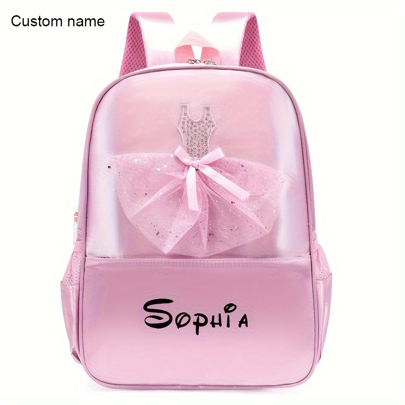 

Personalize Name Embroidery Ballet Dance Backpack For Girls, Ballerina Training Bag, Customize Gymnastics Storage Bag