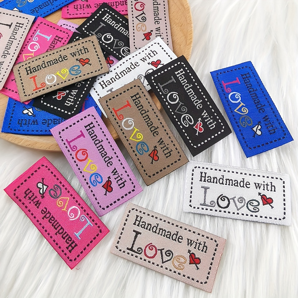 Personalized Handmade With Love Woven Sewing Labels - Temu