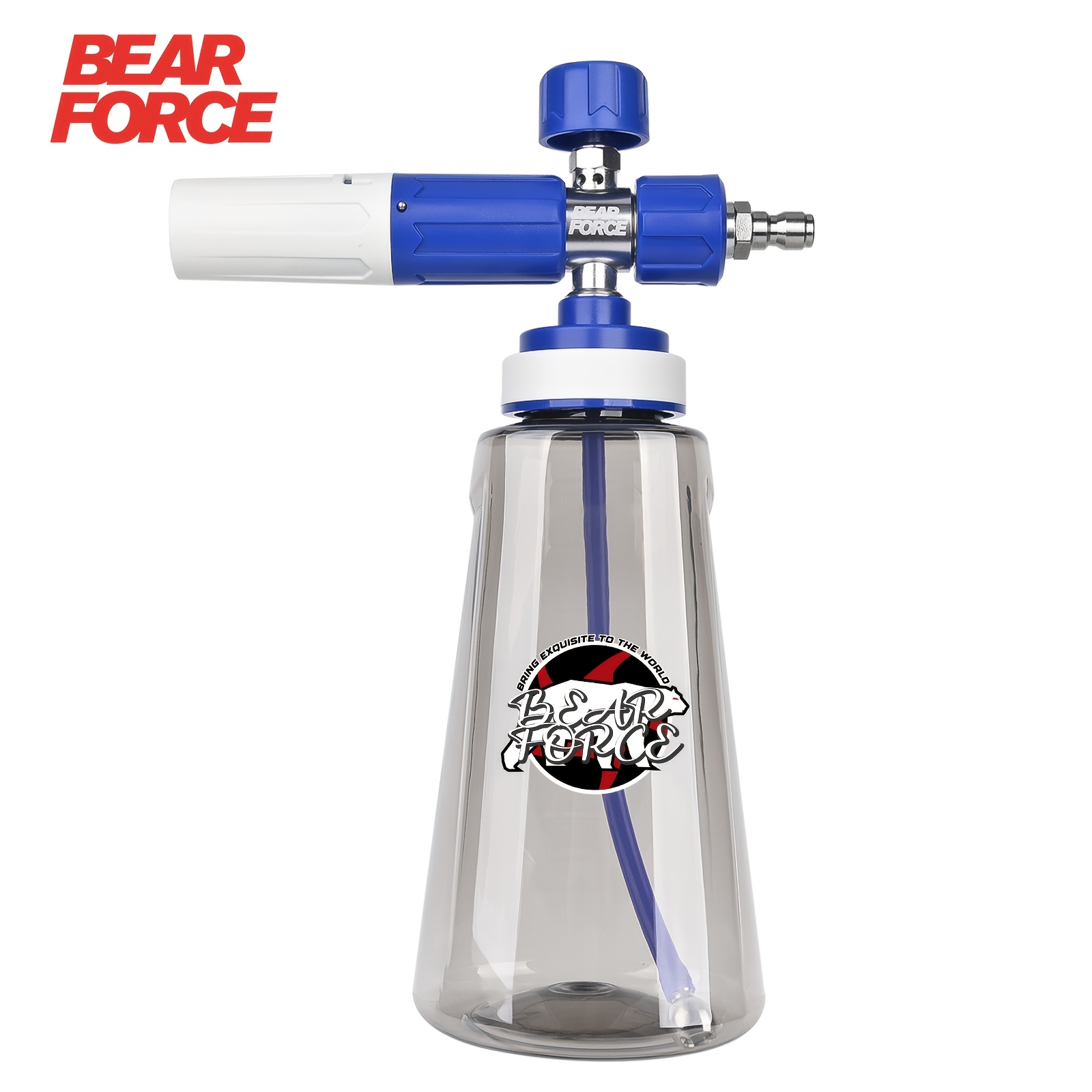 BEAR FORCE Nadgrajena Penasta Top za Visokotlačni Prhač z Hitrim Priključkom 1/4" in 360° Nastavljivo Razpršilno Šobo, 1L Penasta Top z