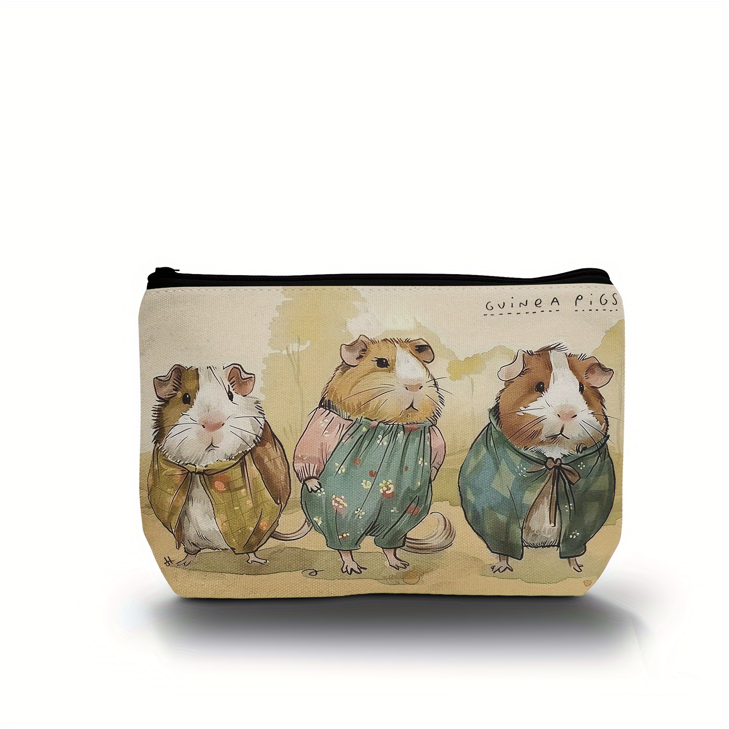 

1pc Cartoon Animal Print Carry On Pouch, Versatile Cosmetic Storage Bag, Lightweight Zipper Coin Purse
