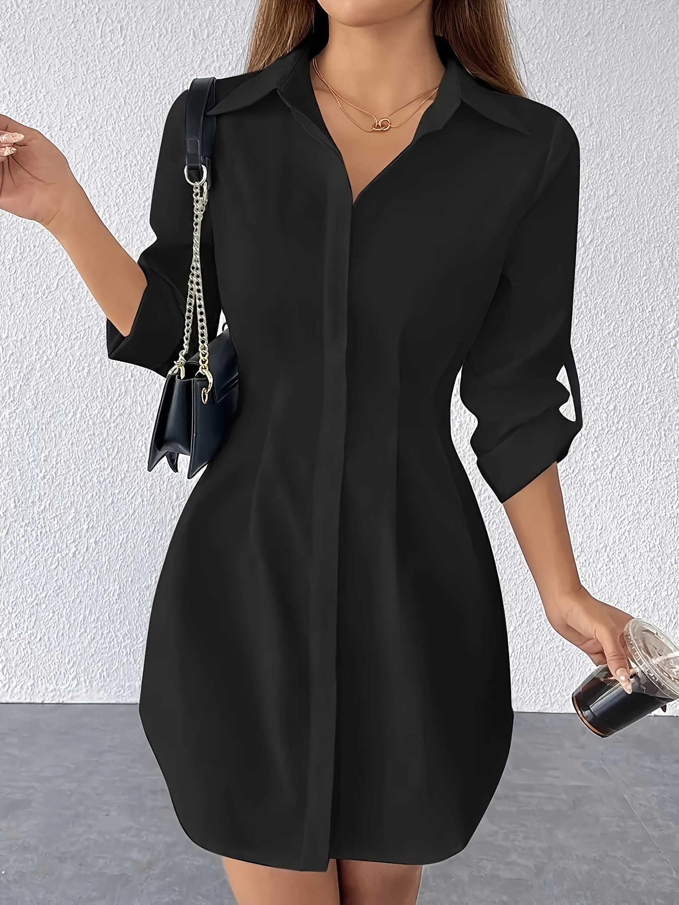 black shirt dresses for women sold on Temu United States