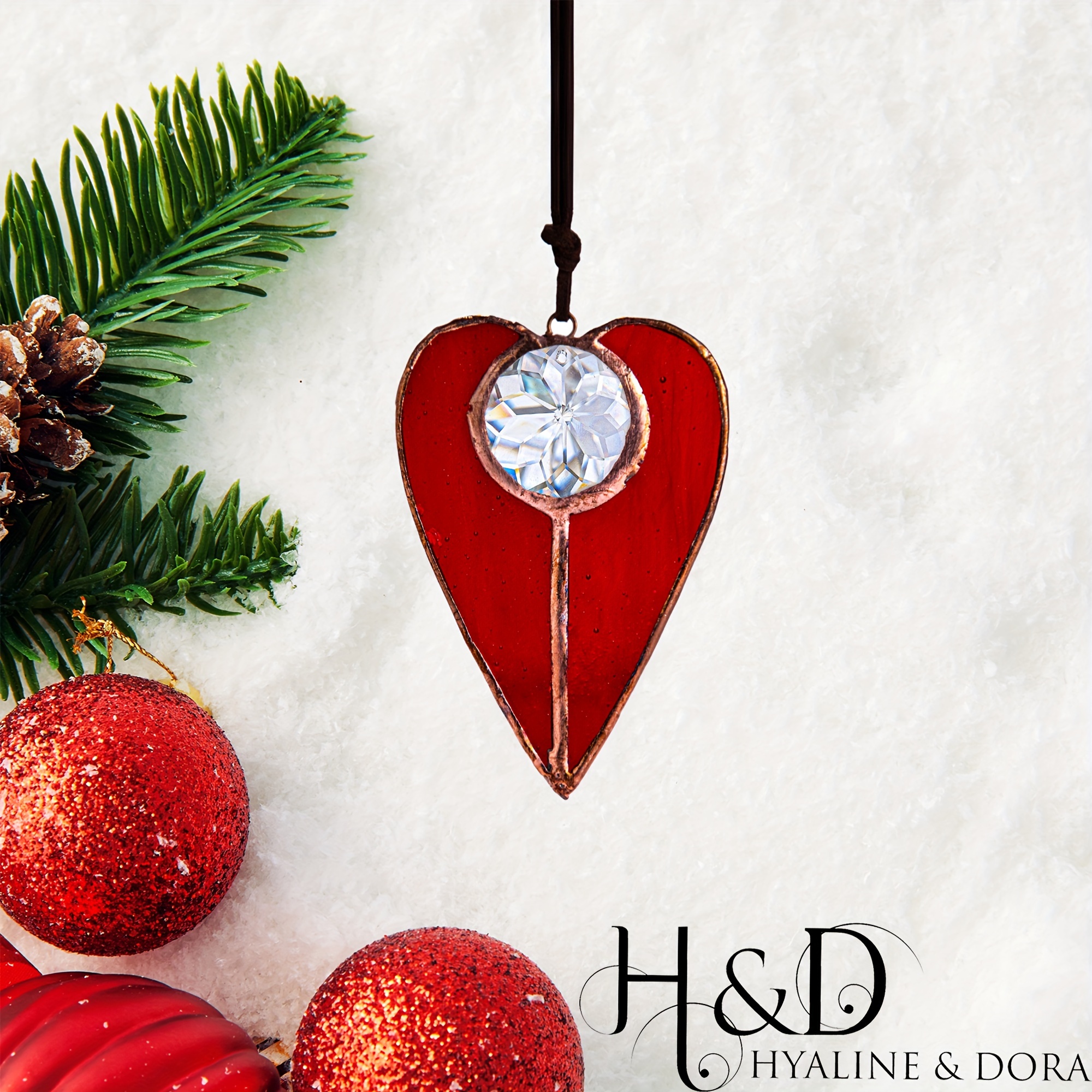 

H&d & Red Shaped Stained Hangings Art For Car Decor