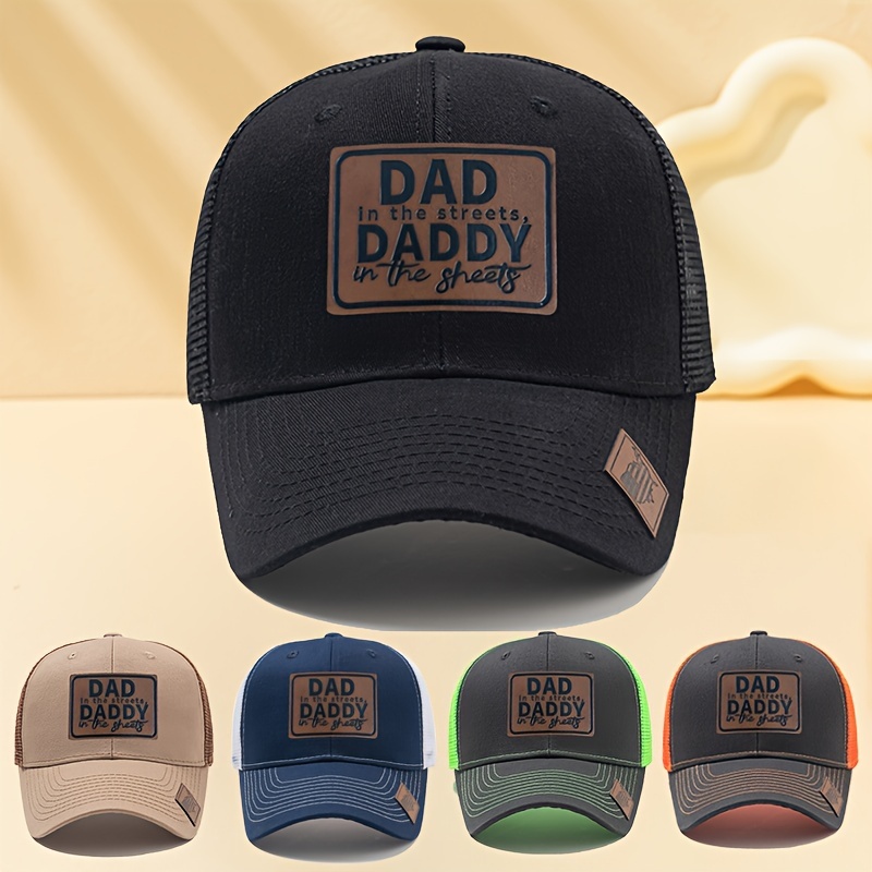 

Street Style Dad Cap, Relaxed Baseball Cap With Mesh Back And Patch - Perfect For Outdoor Parties And Casual Outings