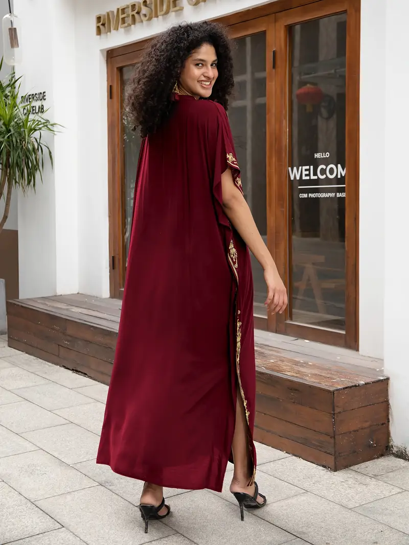 red moomoo dress Red and Black Contrasting Polynesian Style Muumuu Dress 8631 4
