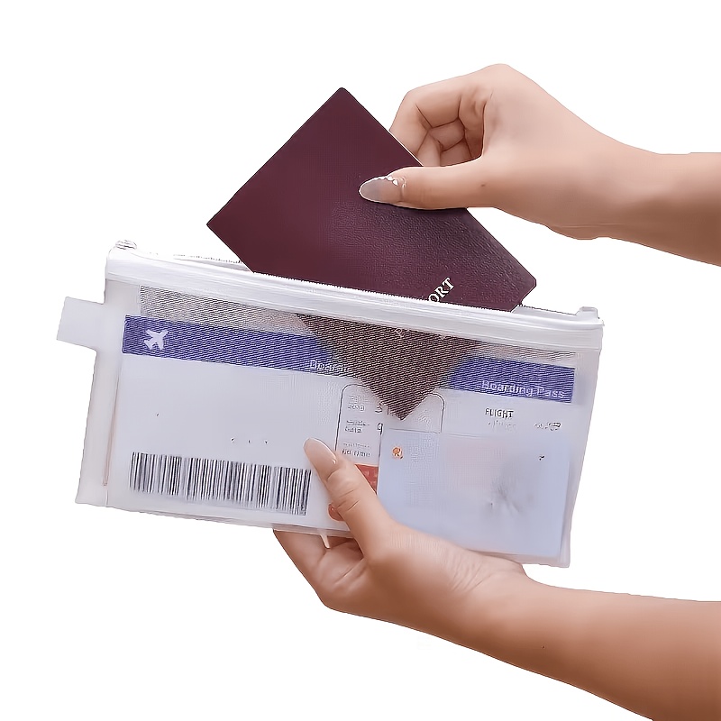 6Pack White Zipper Travel Document Organizer Bags