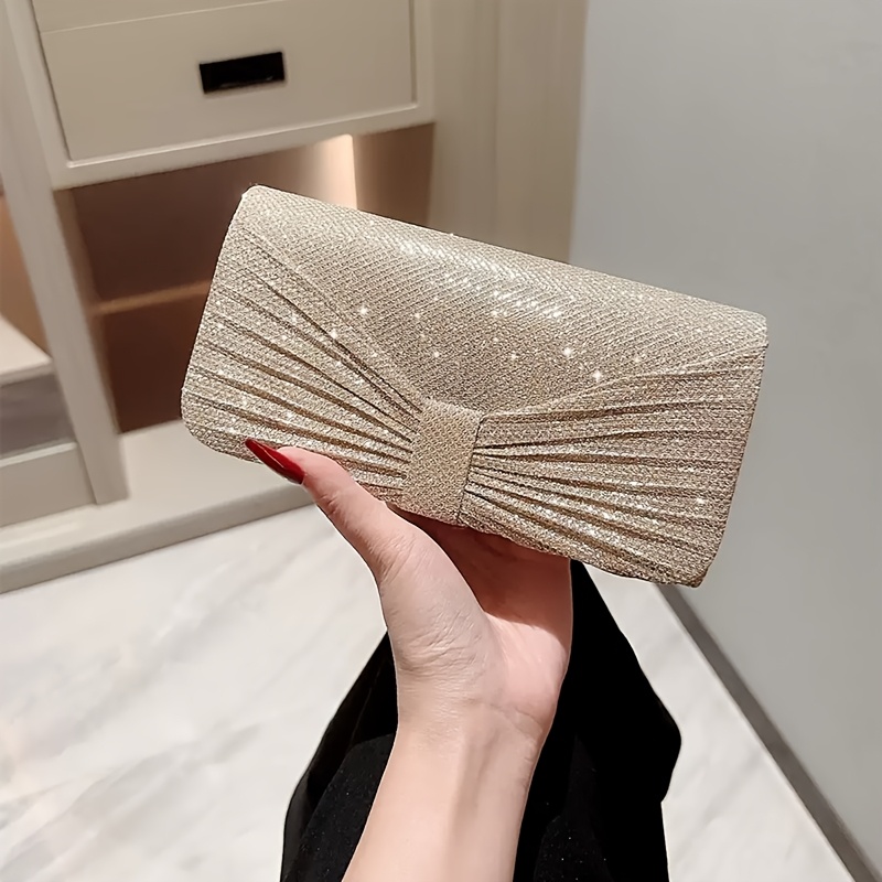 TEMU New Shiny Luxury Evening Bag, Bridal Wedding Bag, Versatile Banquet Shoulder Bag, Crossbody Bag For , Perfect For Weddings, Conferences,