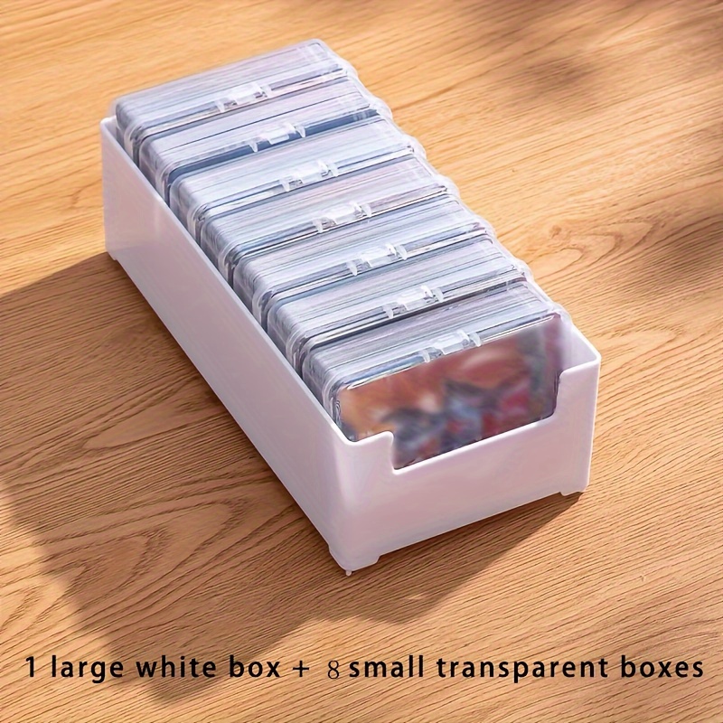 

1 Set Transparent Plastic Card Storage Box For Game Cards, Postcards, Cables, Id And Bank Cards, Classic Style Organizer For Office, Dorm, Home Use