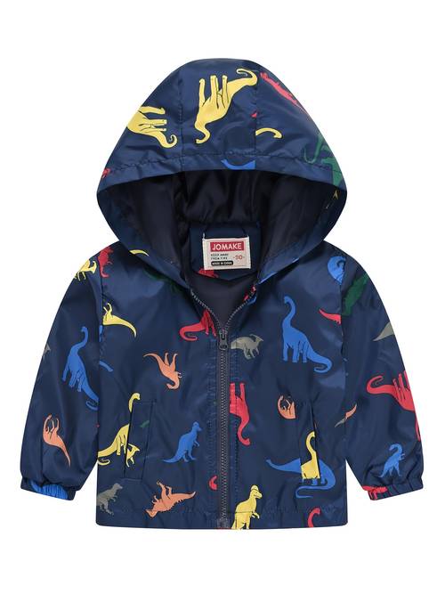 boys cartoon dinosaur animal print jacket coat casual with hood new style zipper shirt