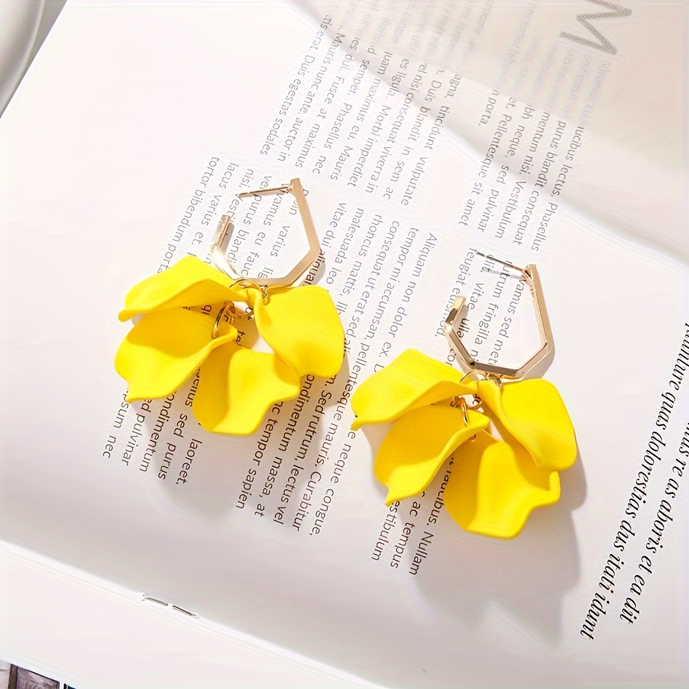 Classic Colorful Rose Petal Earrings - Party Accessory & Gift Idea