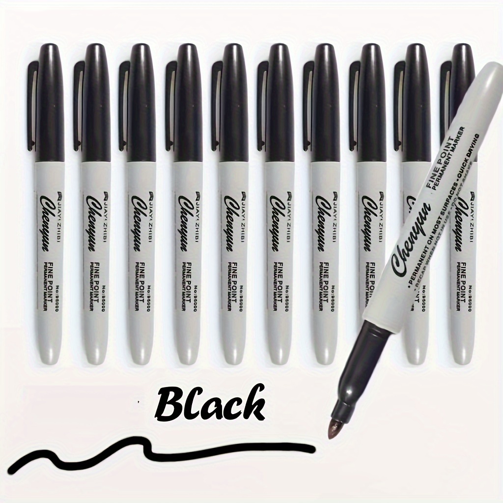 

3/5/8pcs Waterproof Permanent Black Fine Tip Quick Drying Marker Pen, Suitable For 14 Years Old And Above