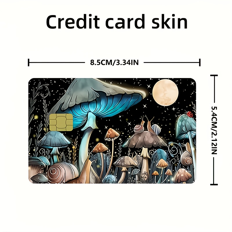 Boho Flower & Moon Credit Card Stickers - 4 Pack Mystical Design Skins For Cards, Keys, & IDs | Waterproof & Easy Apply
